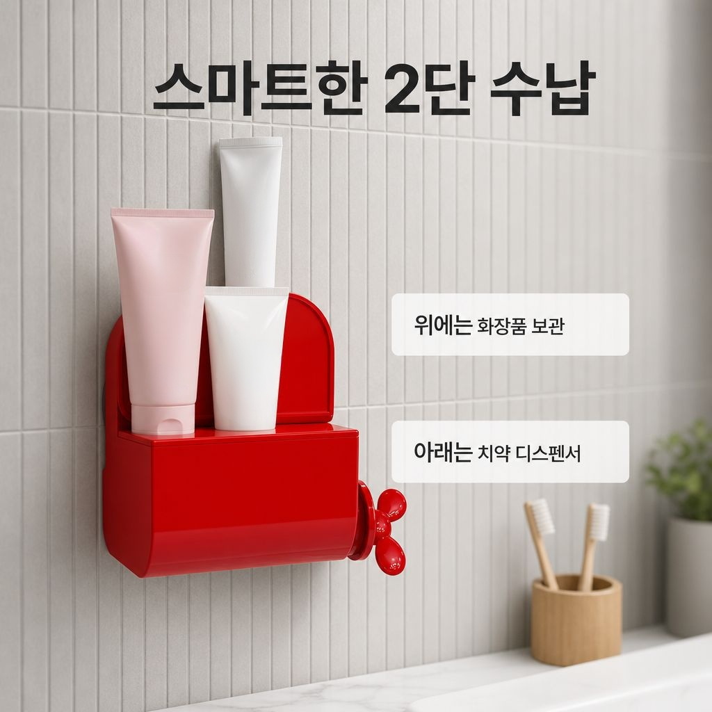 신형 벽걸이 치약 디스펜서 및 치약 정리대