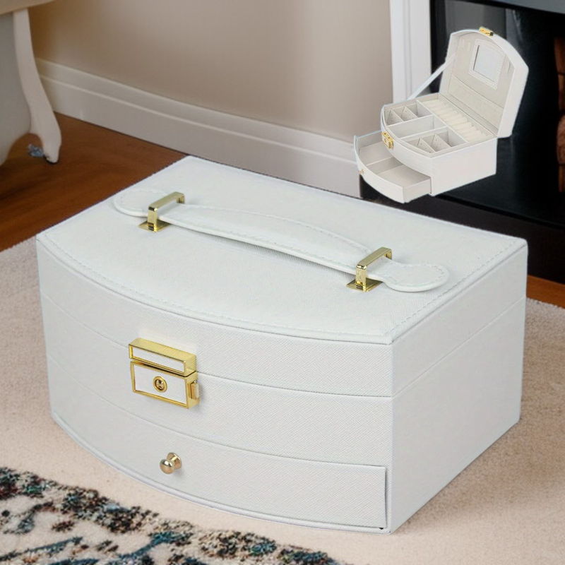 Große Schmuckaufbewahrungsbox mit Schloss, 1 Stück, einfaches Design
