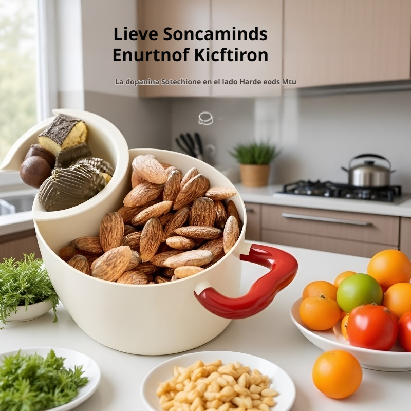 Fuente para frutas de doble bandeja, extraíble y lavable