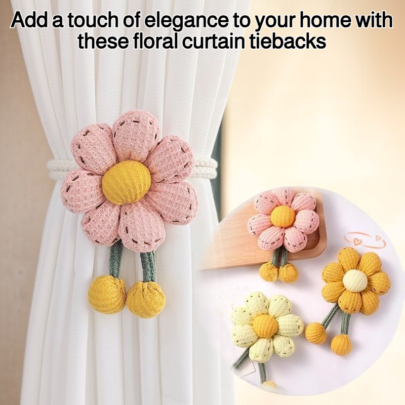 Floral curtain tiebacks