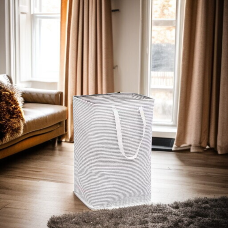 스트라이프 라지 세탁 바구니 접이식 수납 가방 옷 수납 바구니 더러운 옷 바구니 패브릭 세탁 바구니