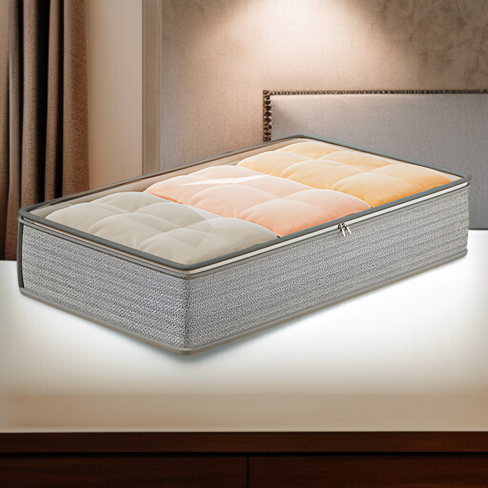 ベッド下収納ボックス フラットな家庭用引き出し式季節キルト収納ボックス ベッド下収納アーティファクト衣類収納ボックス