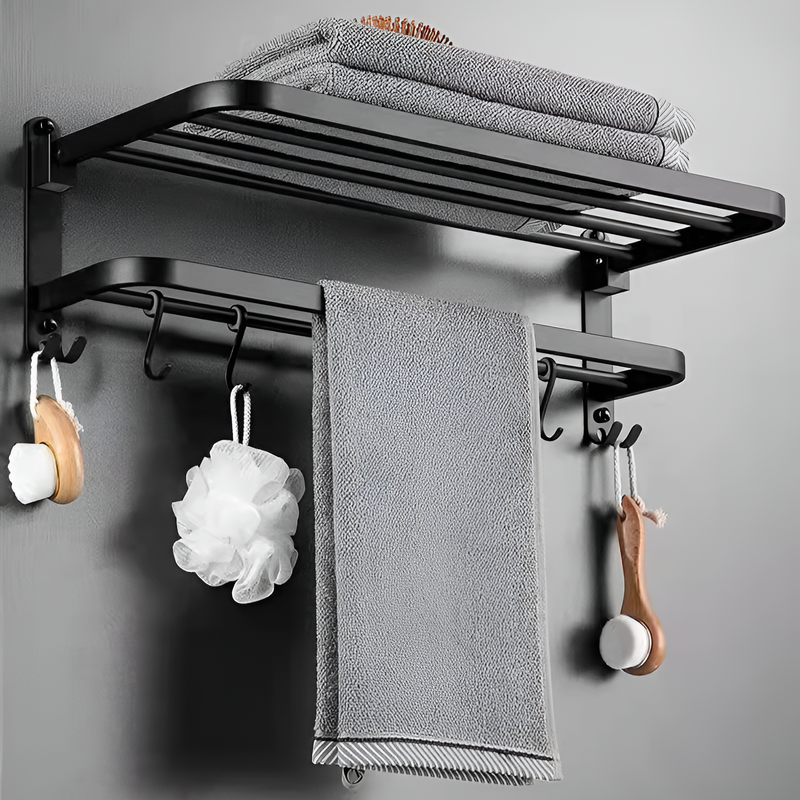 Wall mounted towel rack