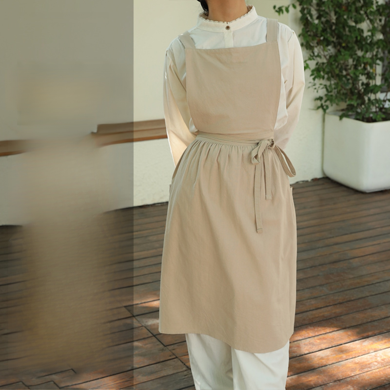 통기성이 뛰어난 주방용 면 에이프런