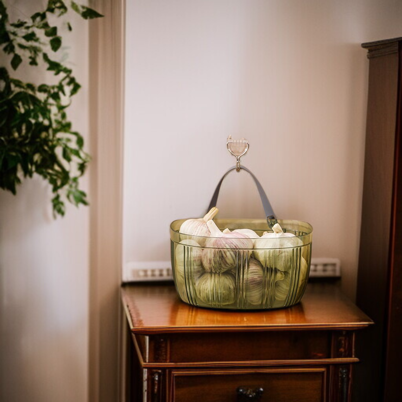 주방 벽걸이 야채 바구니 선반 파 마늘 수납 바구니 파 생강 마늘 수납 선반 바구니