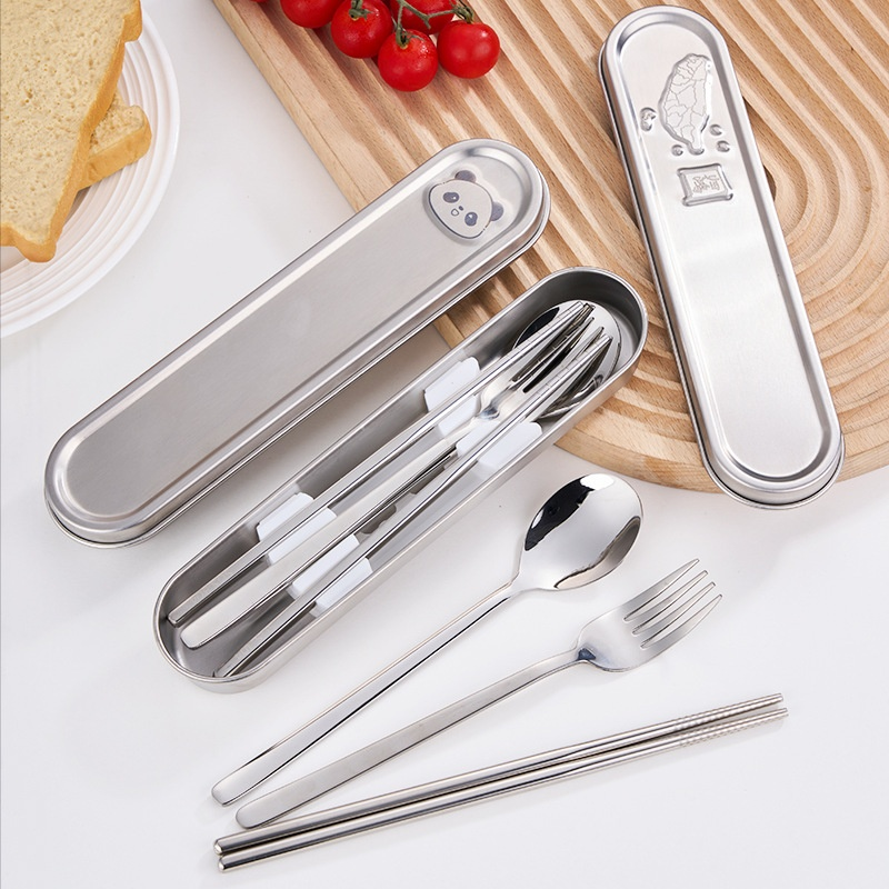 304不鏽鋼便攜餐具三件套（勺叉筷）