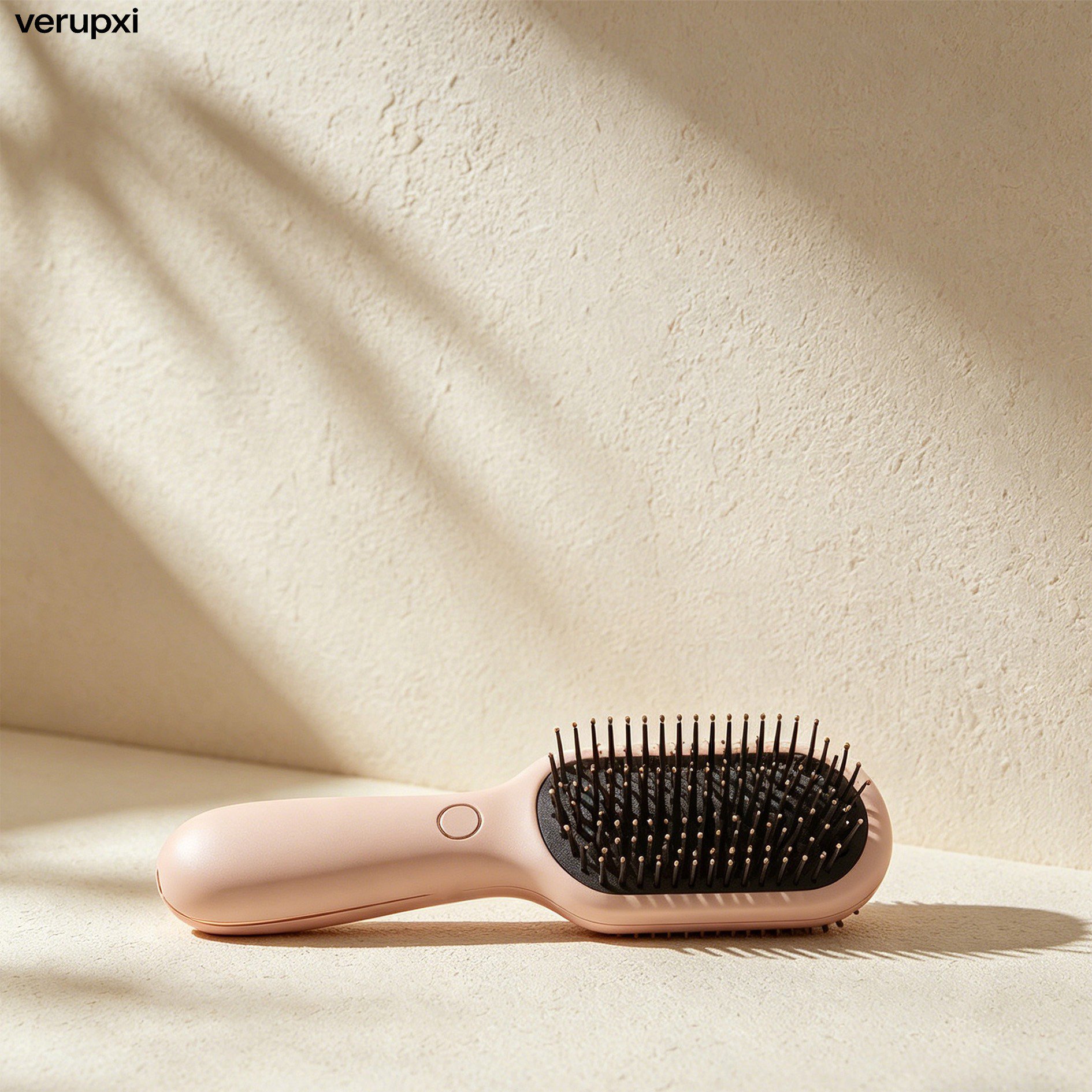 Close-up of air-cushion hair brush bristles