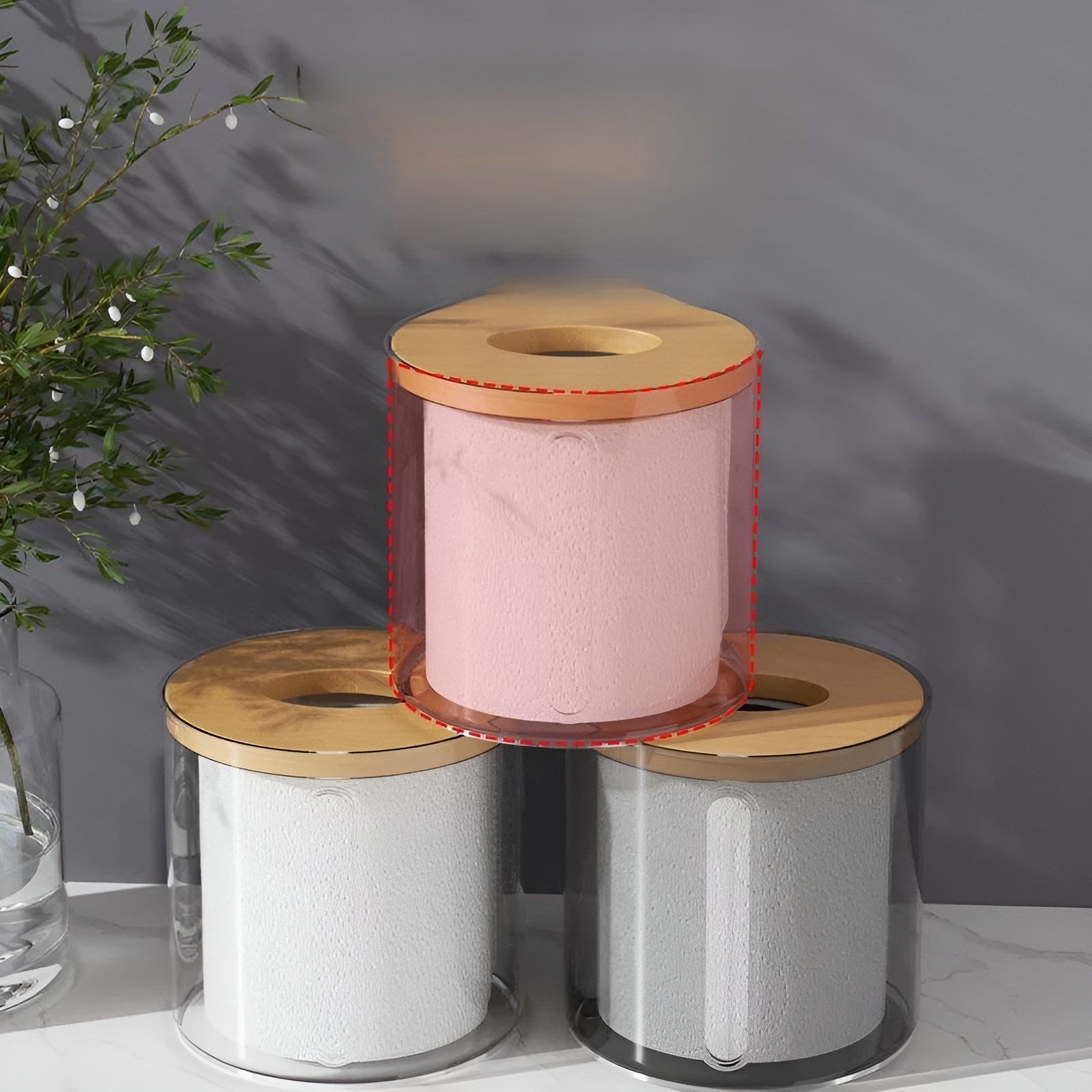 กล่องกระดาษทิชชู่ทรงกลมแบบเรียบง่ายสำหรับบ้าน