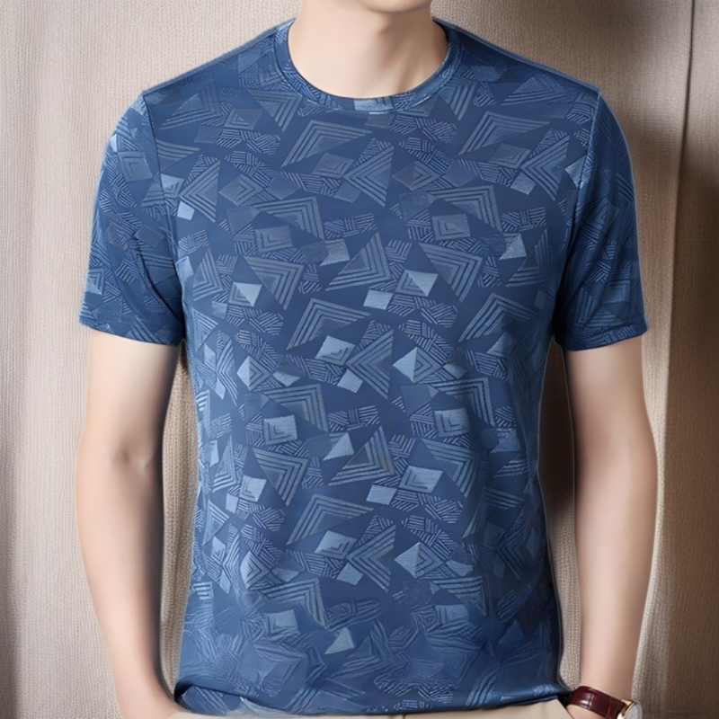 Camiseta de manga corta para hombre confeccionada en seda morera.