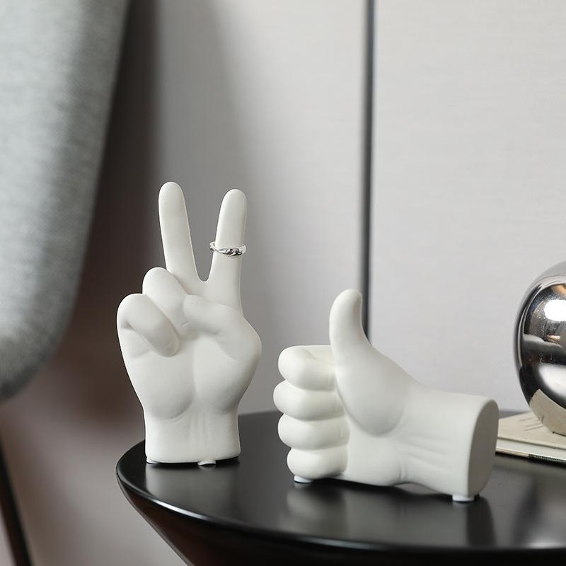Ceramic finger palm crafts small ornaments