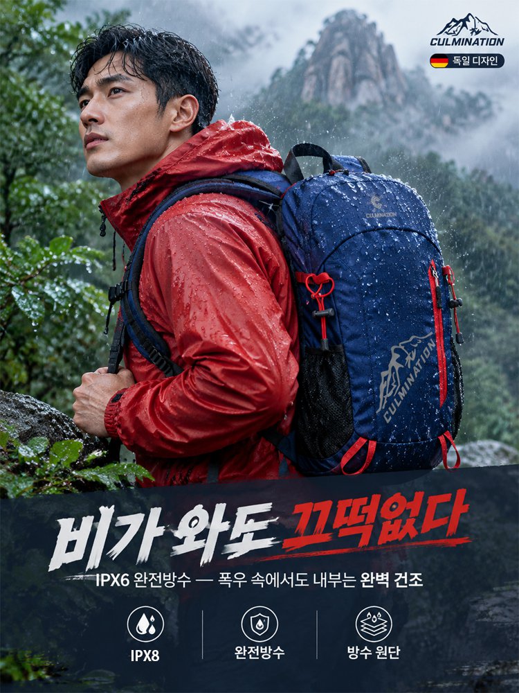 독일산 접이식 휴대용 방수 아웃도어 여행·등산 배낭
