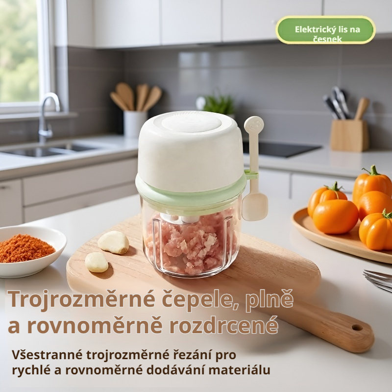 Elektrický mini drtič česneku