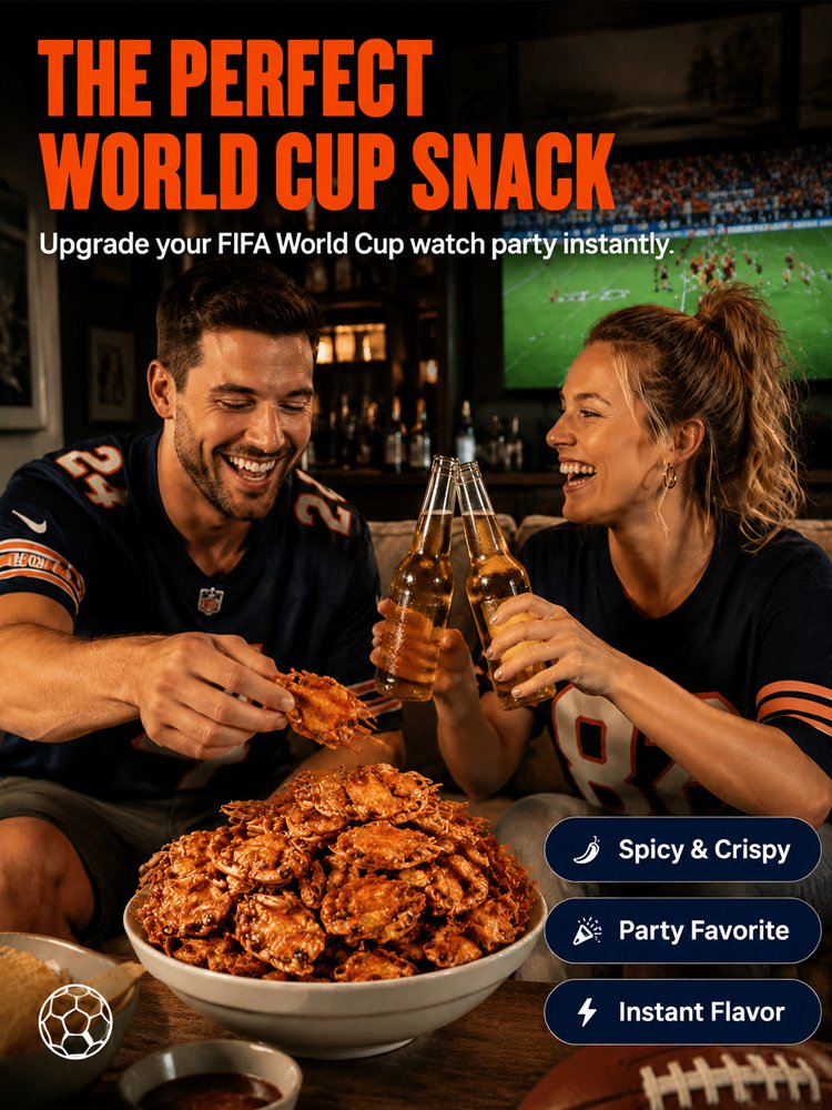 Spicy Sea Crab Snacks - High in Protein, Low in Sodium