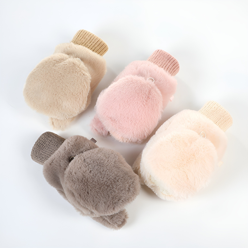 guantes de peluche