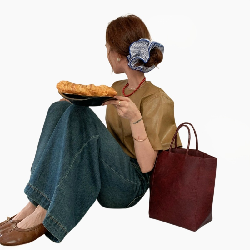 여성 와이드 데님 일자 팬츠 배라인 몸매 가림 하이웨스트 와이드 팬츠 처짐 작은 키 빈티지 팬츠