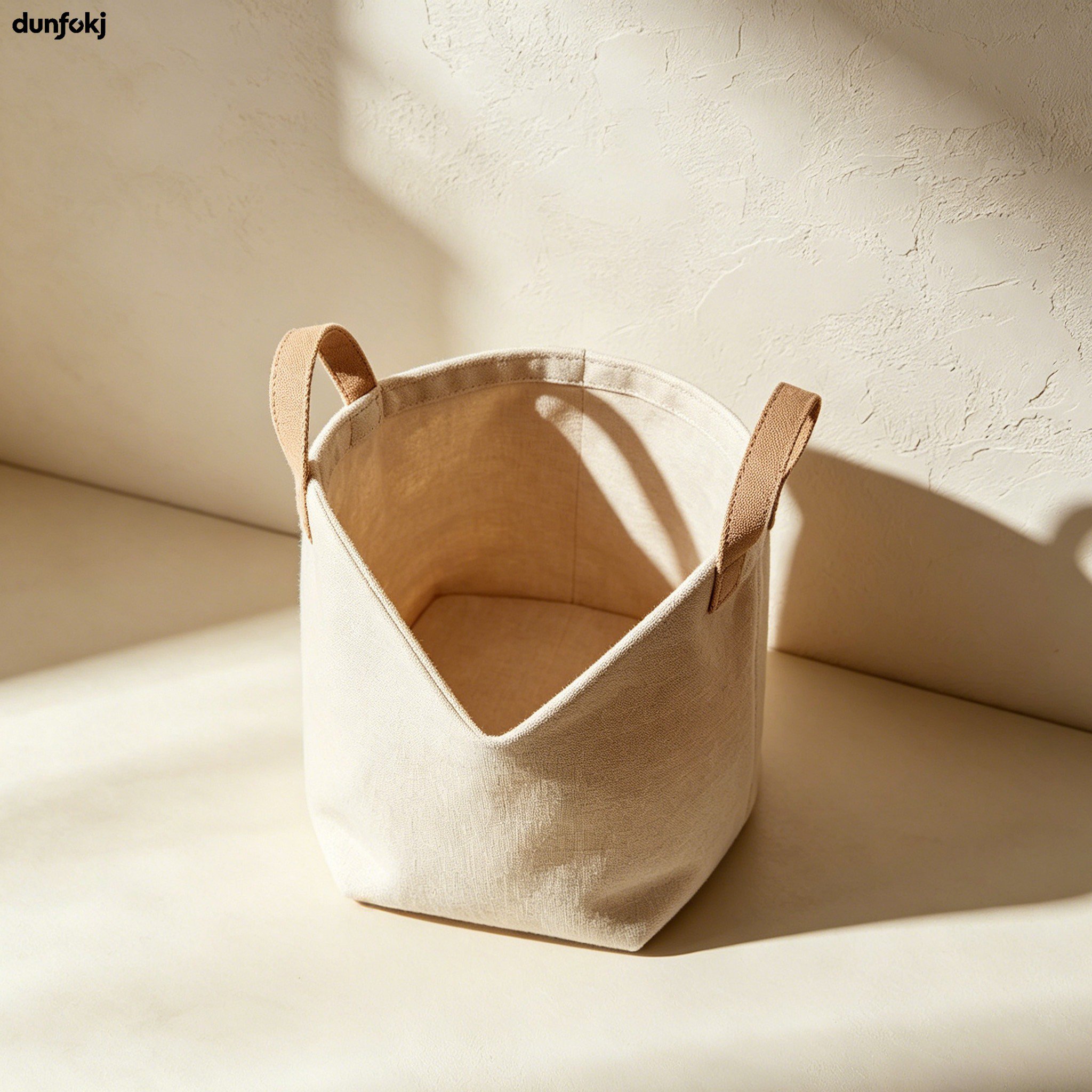 Eco-friendly storage basket made of cotton and linen