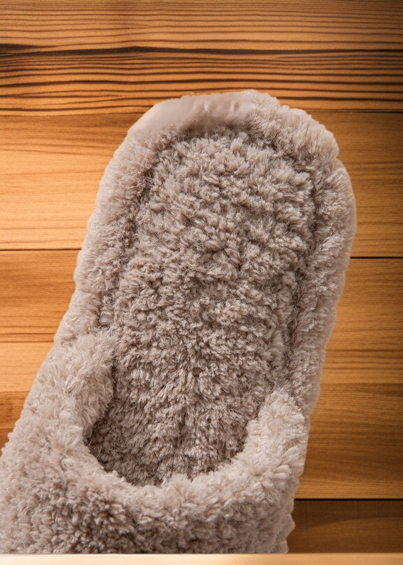 防滑底部毛絨棉拖鞋