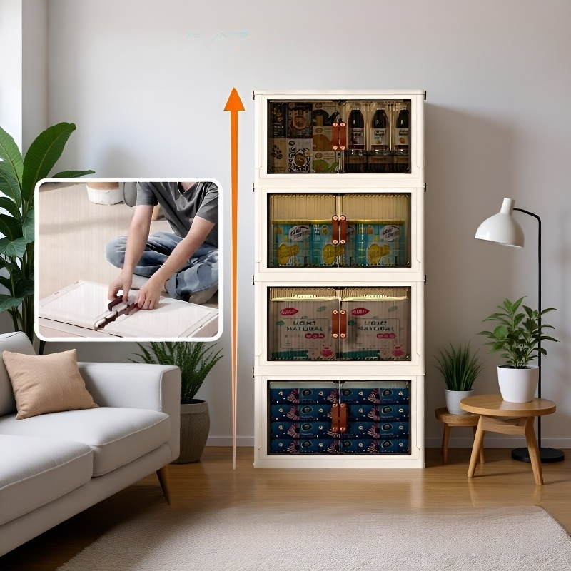 Gabinete plegable de almacenamiento de ropa multiusos de plástico