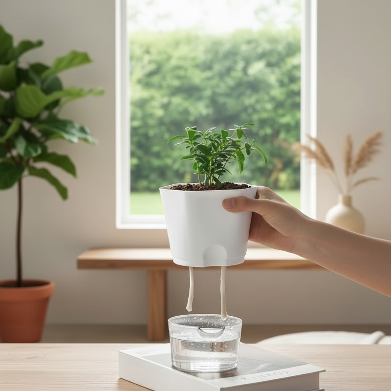 Lazy Simple Imitation Ceramic Hydroponic Flower Pot