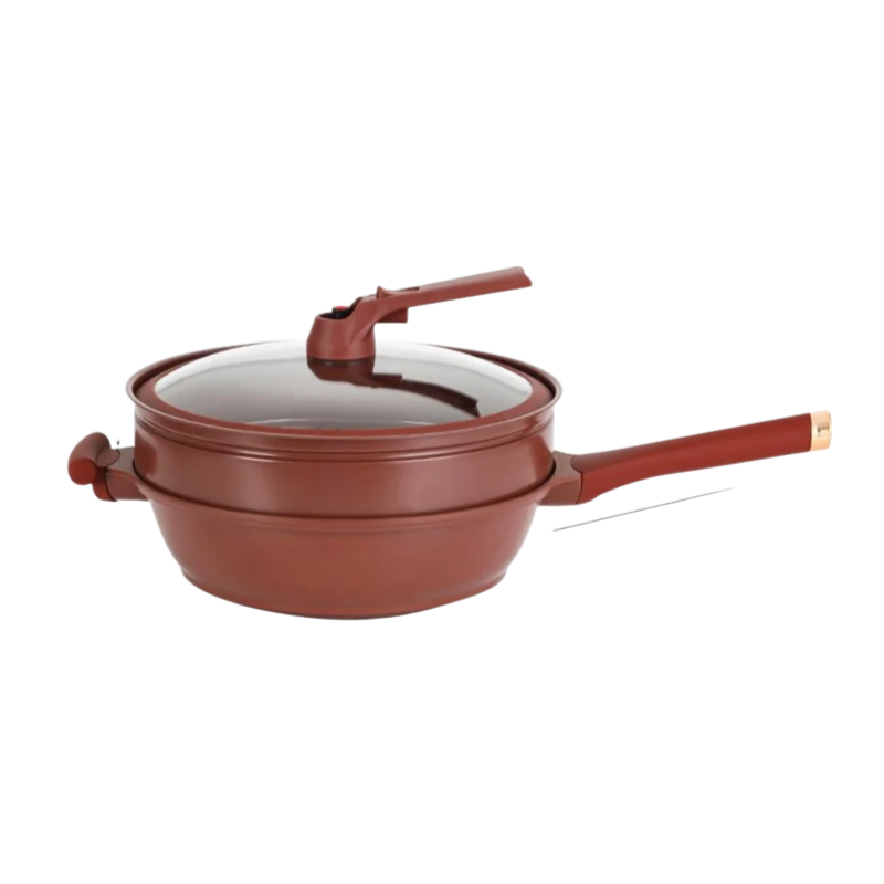 가정용 다기능 일체형 조리 냄비 보라색 모래 세라믹 논스틱 냄비 건강 클레이 찜기 웍 일체형 다기능 냄비