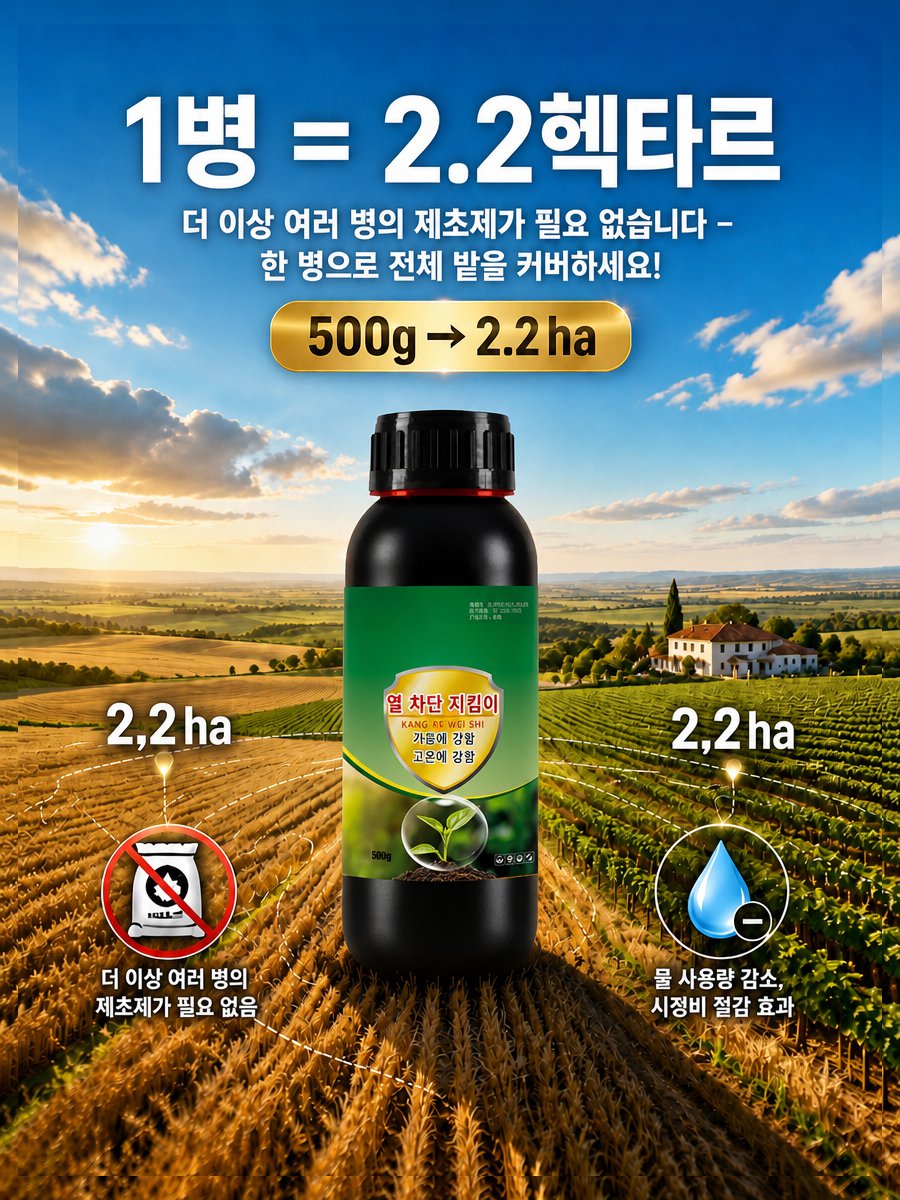 한 병으로 33무의 땅에 사용할 수 있는 항열 수호자 식물 영양액