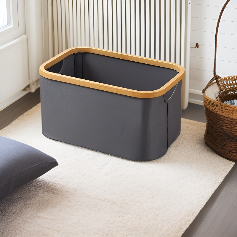 竹製可折疊髒衣收納籃 居家收納籃