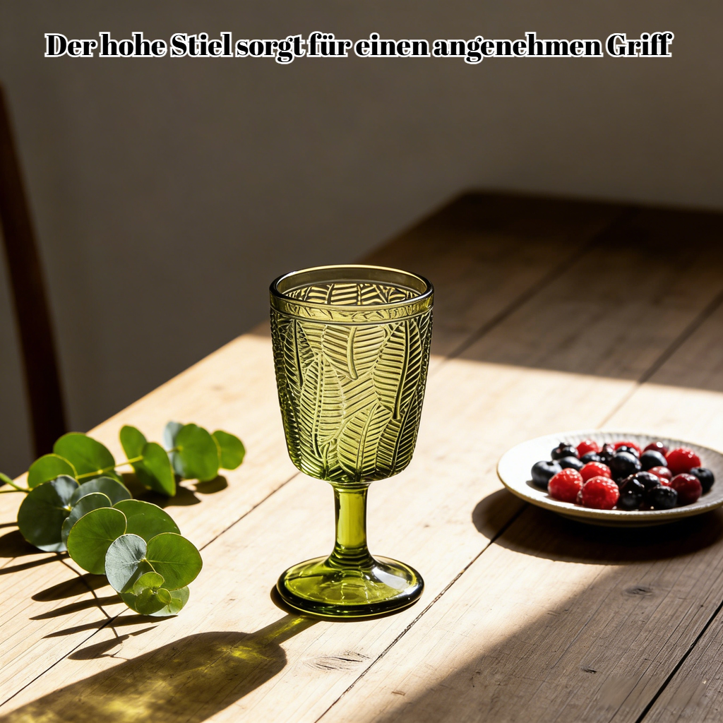 Französisches Vintage-Stielglas mit Prägung