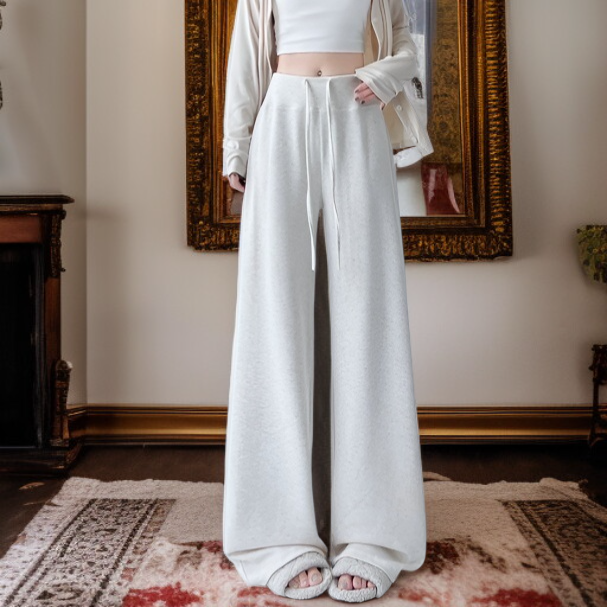 와이드 와이드 팬츠 여 쁘띠 소프트 하이웨스트 날씬해 보이는 팬츠 스커트 봄가을 드롭 와이드 팬츠