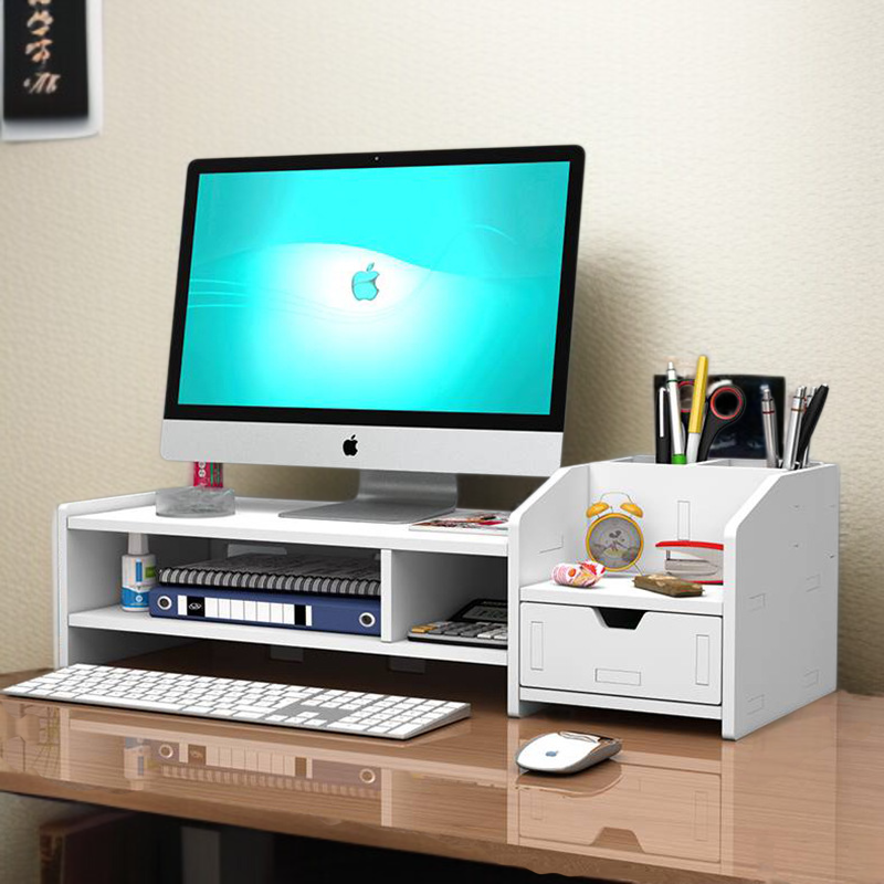 オフィスコンピュータブースターシェルフデスクトップコンピュータブースターモニタースタンド引き出し収納