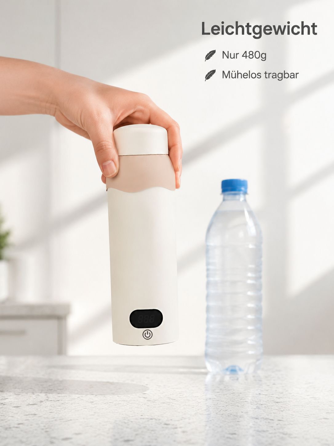 Tragbarer Mini-Wasserkocher mit Temperaturregelung