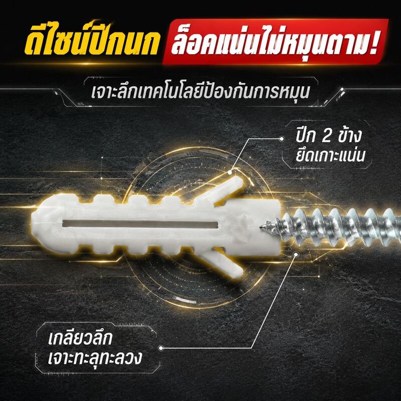 ชุดรวมสกรูปลายสว่าน พุกพลาสติก และน็อตฮาร์ดแวร์