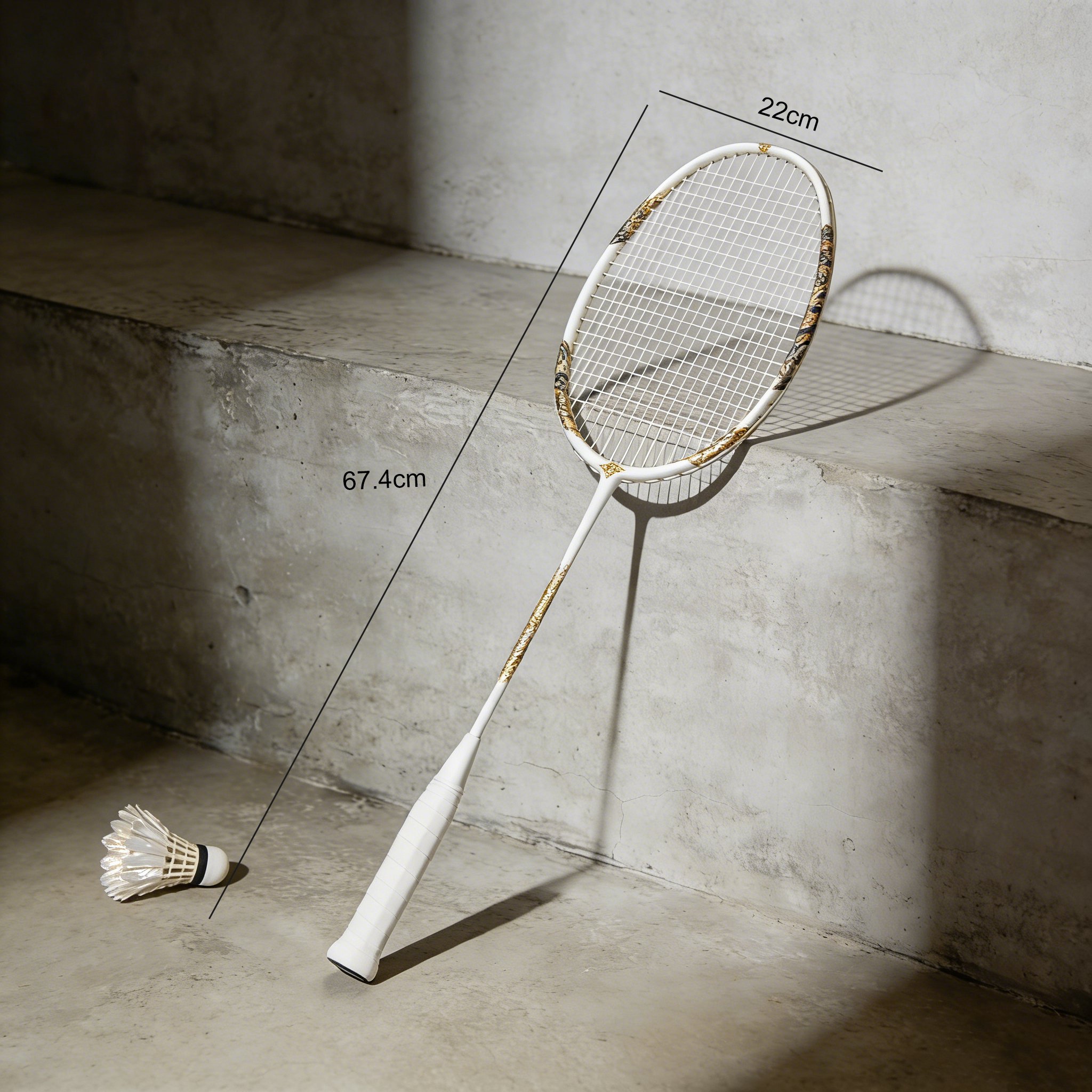 耐久性に優れたバドミントンシャトルのクローズアップ