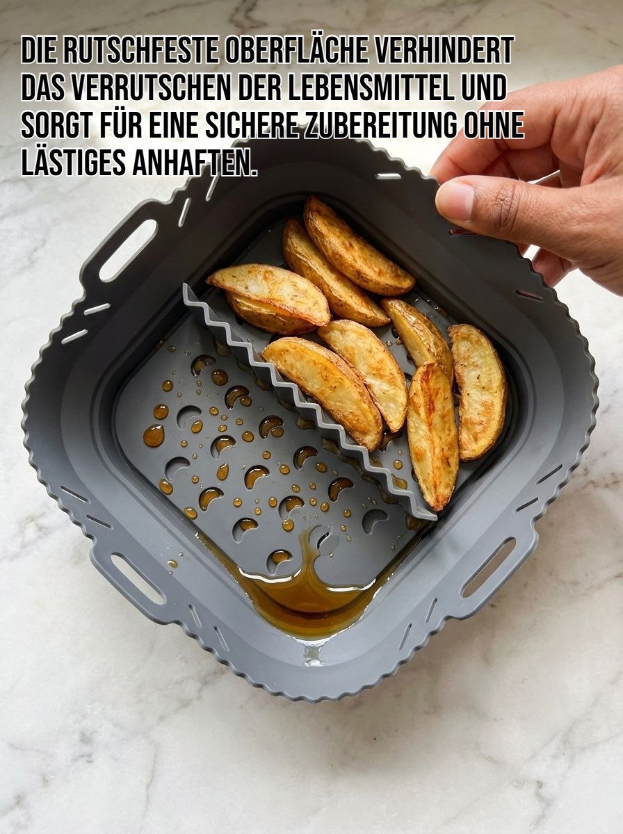 Quadratische faltbare Silikon-Frischhaltematte für Heißluftfritteusen