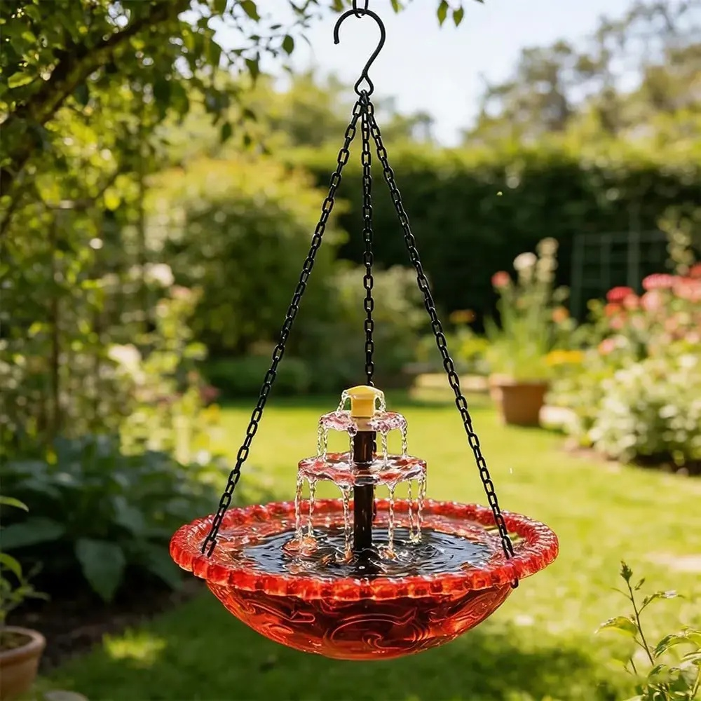 Hanging Outdoor Bird Feeder Decorative Bath Basin, Balcony Garden Hummingbird Feeder