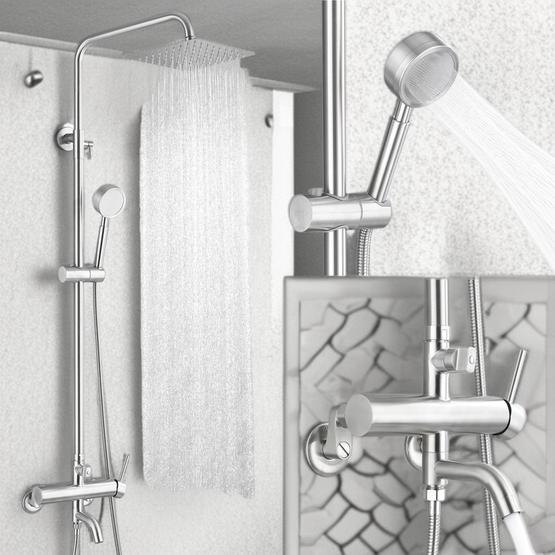 ローションポンプ付きシャワーヘッドセット SUS304ステンレス製