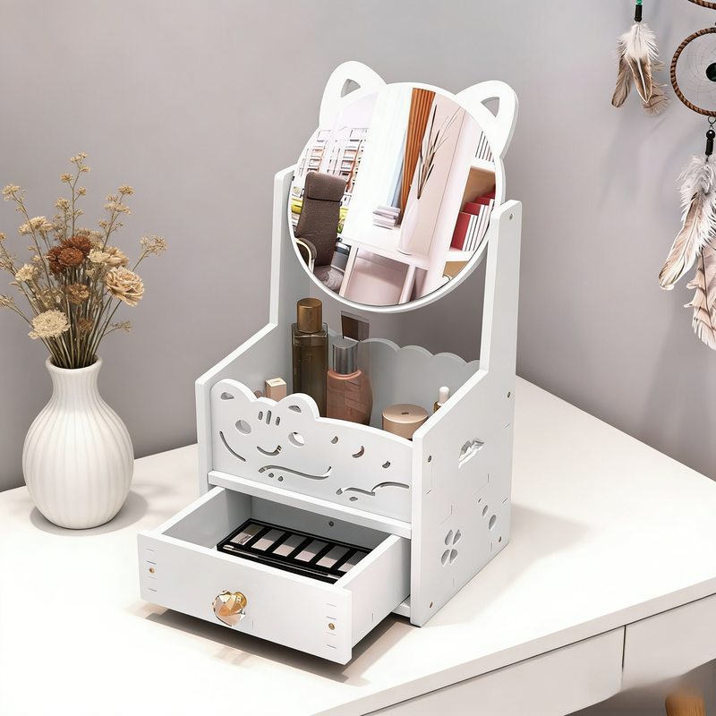 多機能メイクミラー収納ボックス
