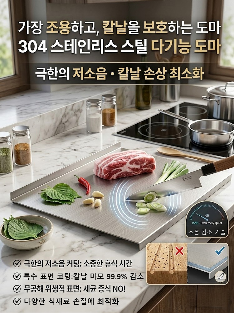 304 스테인리스  스틸 다기능 도마