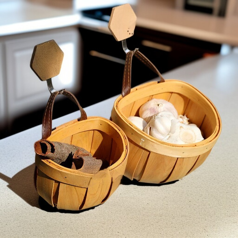سلة تخزين من الروطان اليدوي للزينة المنزلية والفواكه والخضروات