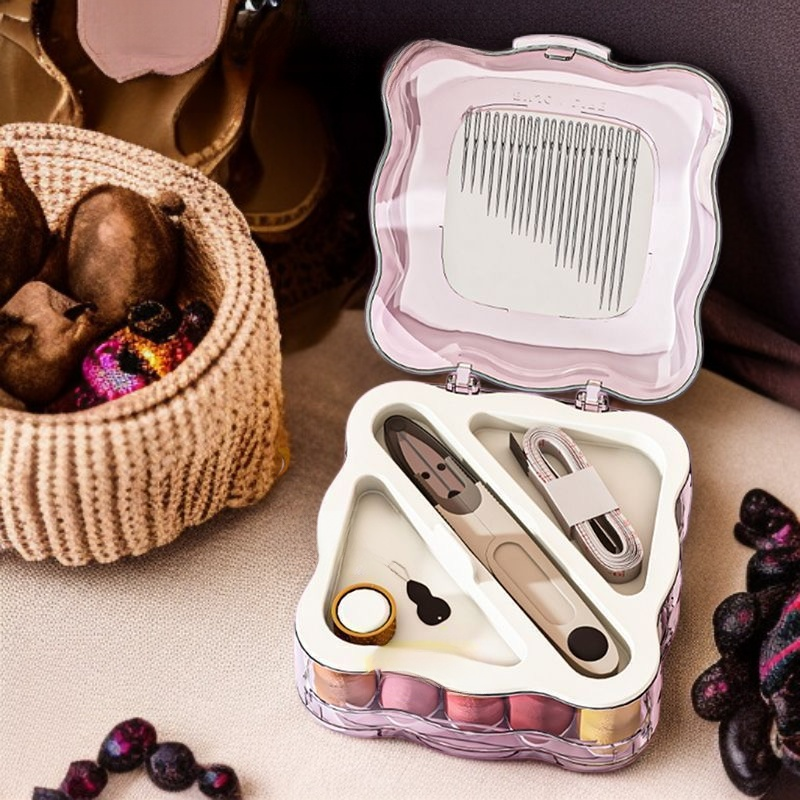 Portable double-layer magnetic sewing box