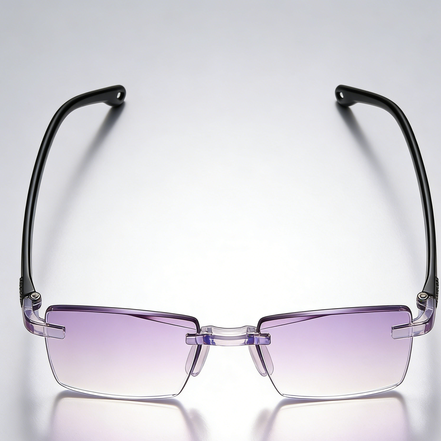 Vista lateral de gafas de lectura sin marco