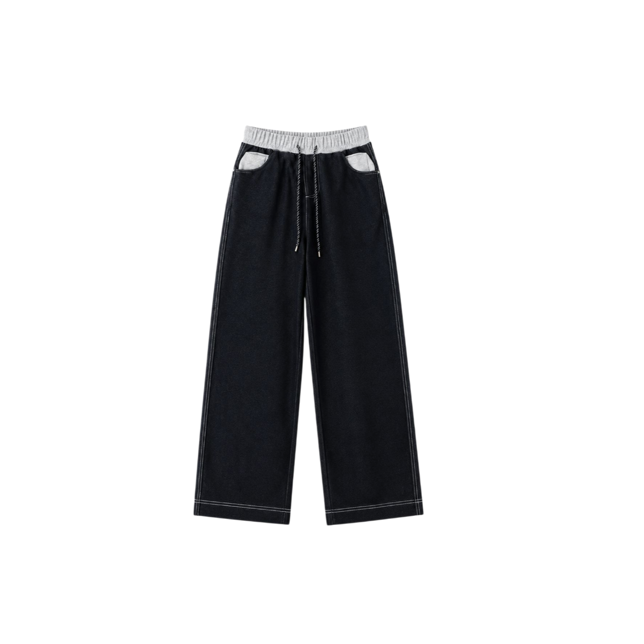 Pantalones denim chinos rectos de ajuste ancho y delgado