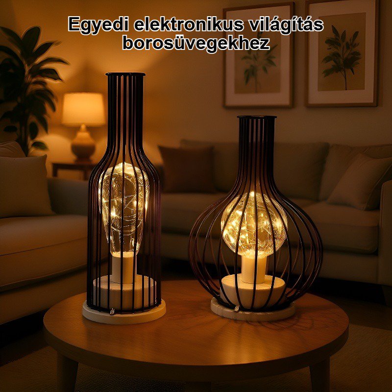 Elektronikus világítás borosüvegekhez, éjszakai fény borospoharakhoz