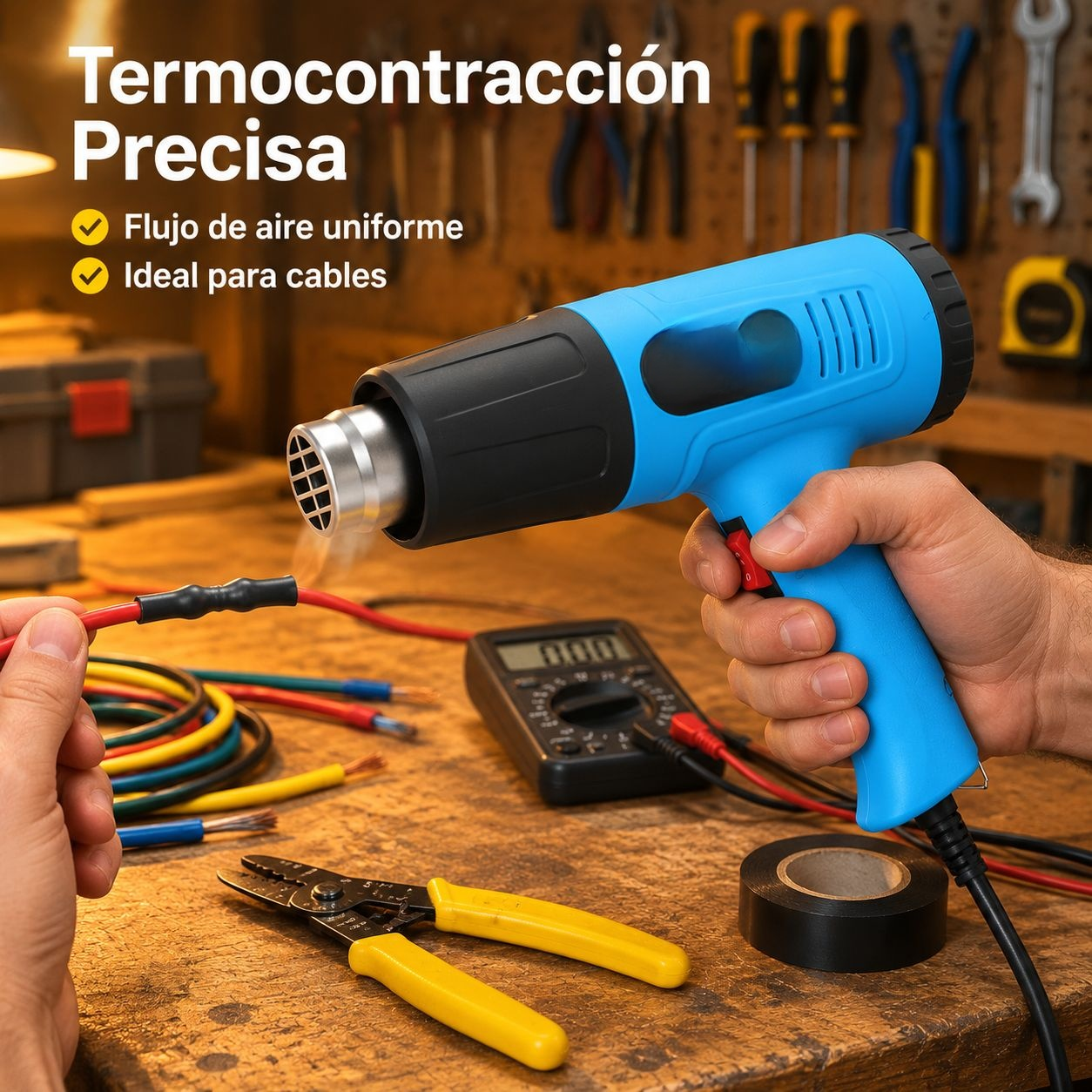 Pistola de aire caliente multifuncional con accesorios