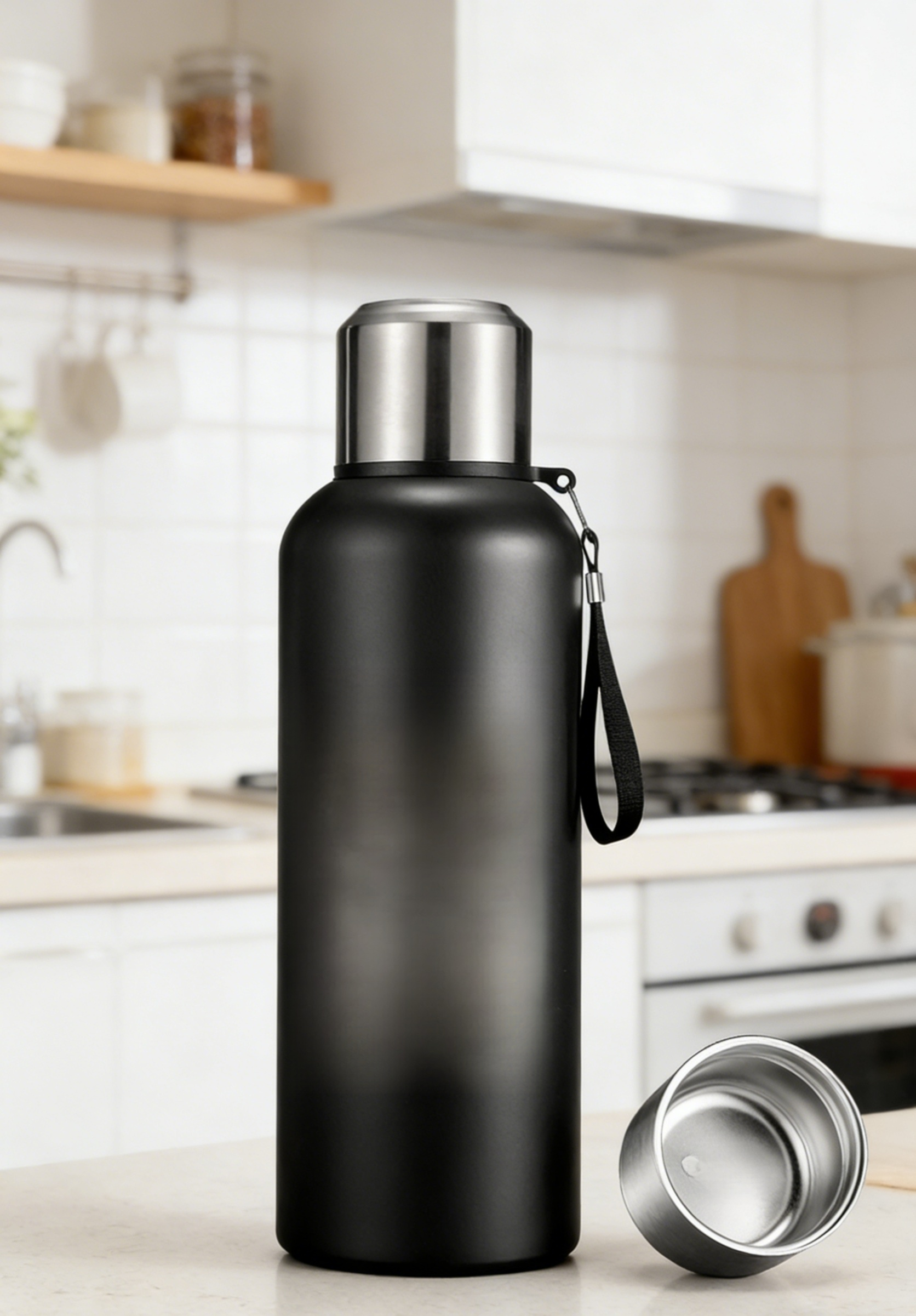 Eco-friendly reusable thermos bottle