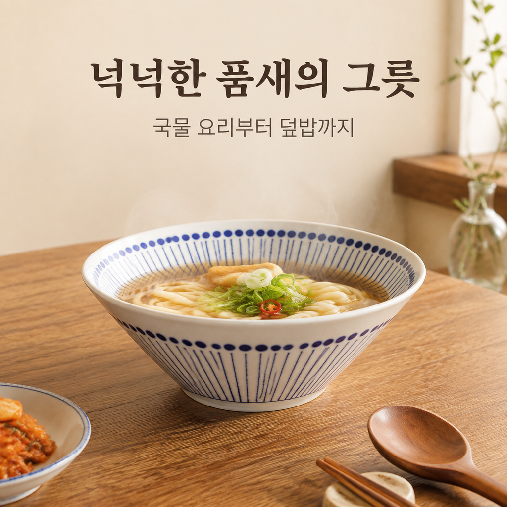 심플한 세라믹 국수 접시