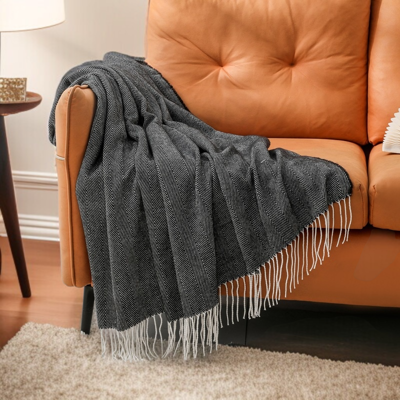 Woolen Blanket Blanket Office Scandinavian Style Knitted Leisure