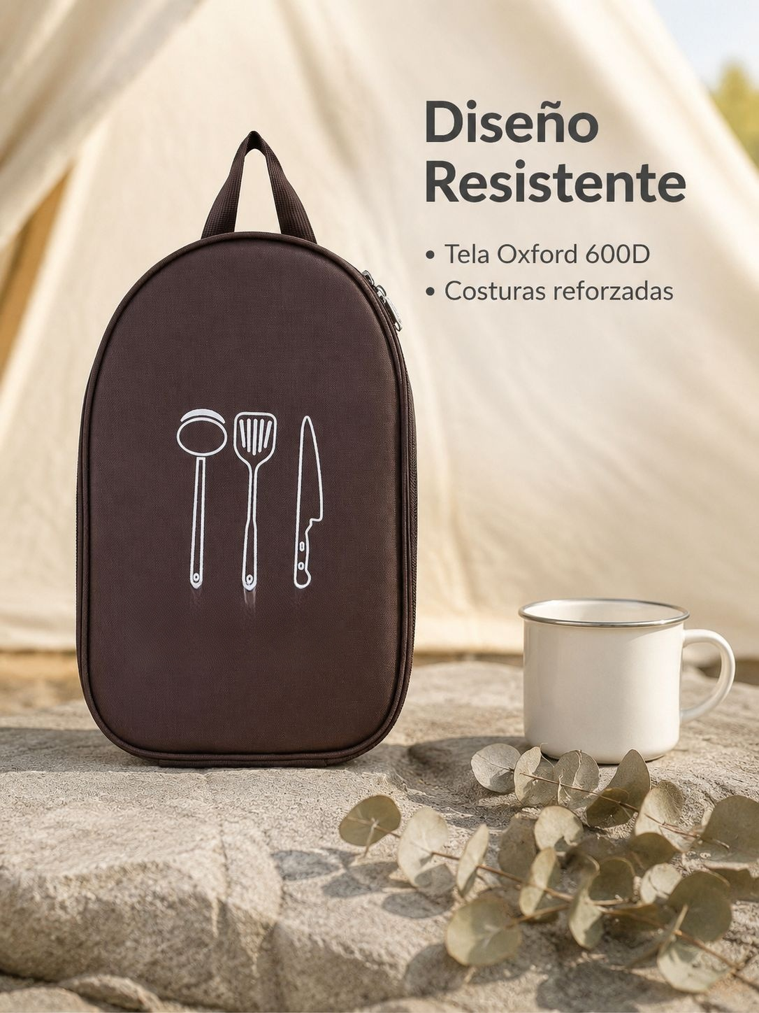 Bolsa de almacenamiento portátil para hornillo y vajilla de camping al aire libre, 