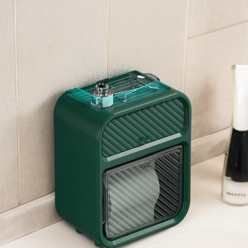 Punch-free storage rack toilet toilet paper box roll paper box toilet light luxury wall-mounted tiss