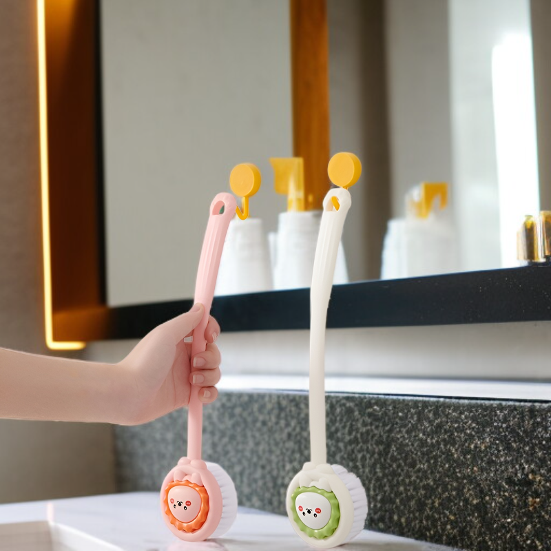 Cepillo de limpieza para la espalda del bebé, cepillo de baño para niños, cerdas suaves