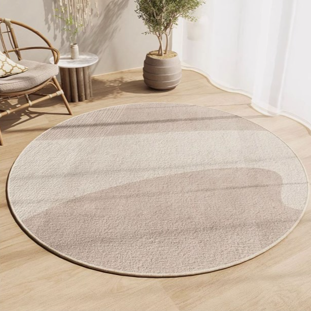 圓形客廳地毯 輕奢茶几轉椅腳墊 沙發臥室多用地墊